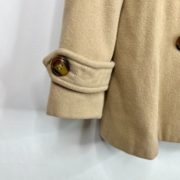 London Fog Tan Big Button Double Breasted Peacoat Medium - Picture 4 of 11